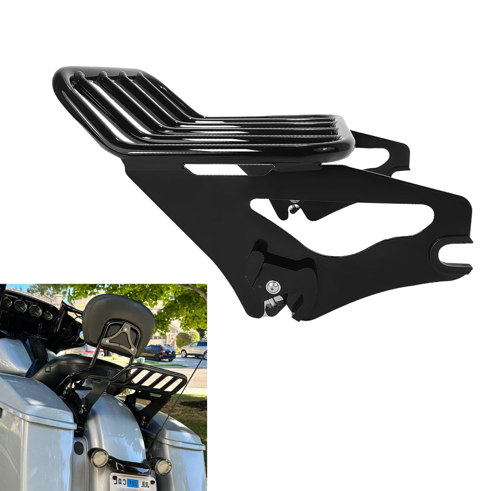 Motorcycle Gear Rack - Porte-bagages de moto amovible pour deux