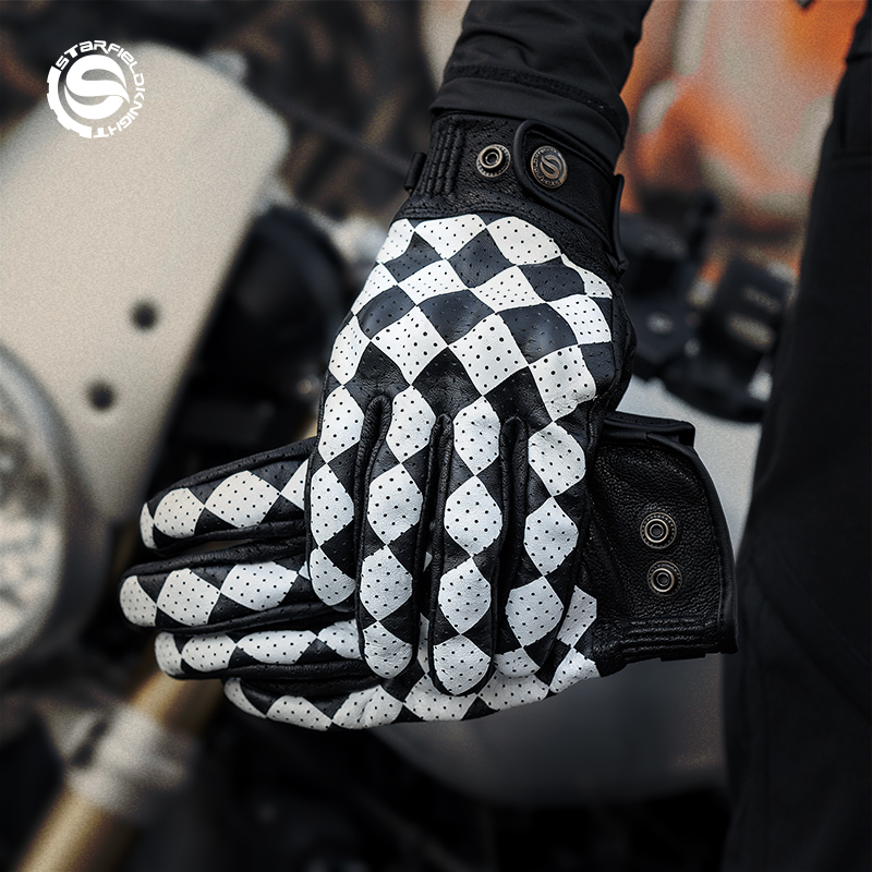 Motorcycle Gear White - Gants de moto Star Field Knight