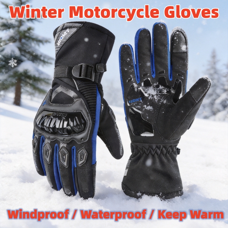 Xs Motorcycle Gear - Gants de moto chauds d'hiver unisexes,