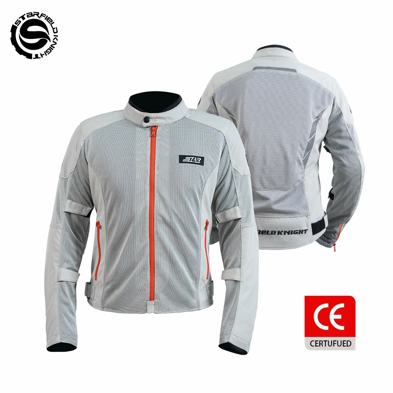 Motorcycle Gear White - Veste de moto gris-blanc SFK Vêtements