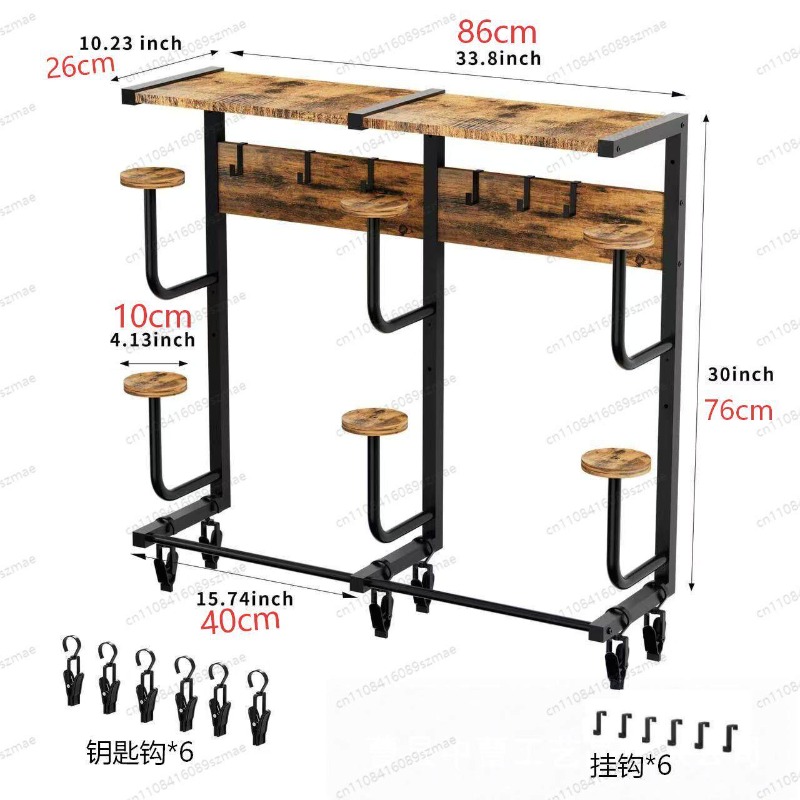 Motorcycle Gear Rack - Support mural pour casque, rangement multifonctionnel
