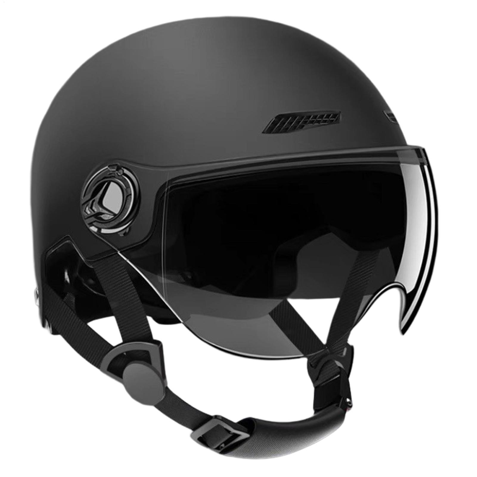 Motorcycle Gear White - Casque de moto demi-face avec visière