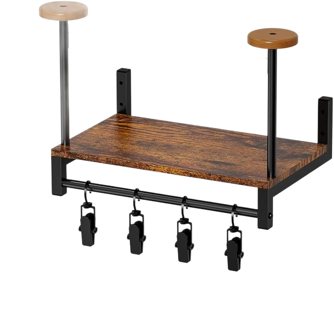 Motorcycle Gear Display Rack - Support mural en bois pour casque