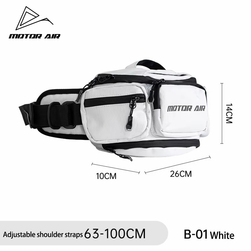 Motorcycle Gear White - Sac de taille, sac de poitrine