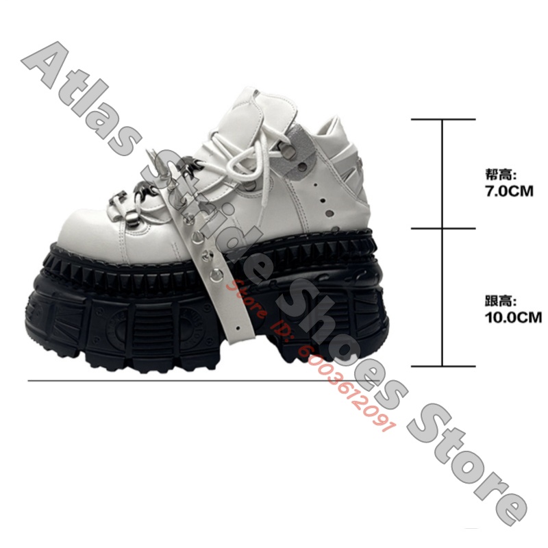 Baskets plateforme punk blanch - Motorcycle Gear White avis et prix