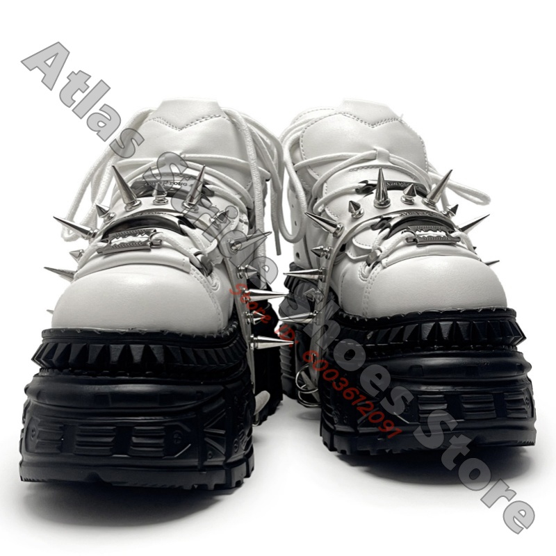Baskets plateforme punk blanch - Motorcycle Gear White avis et prix