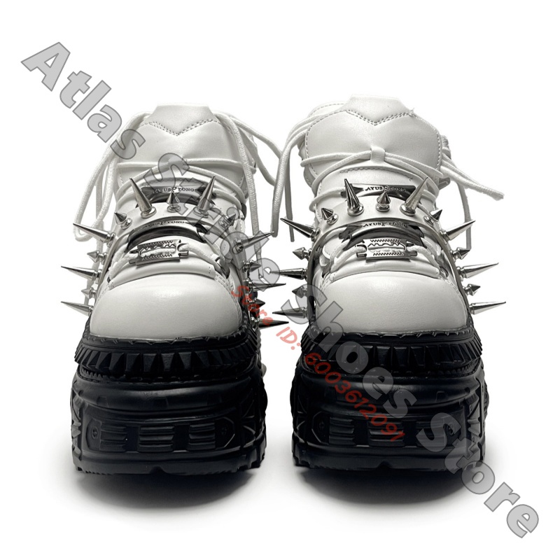 Baskets plateforme punk blanch - Motorcycle Gear White avis et prix
