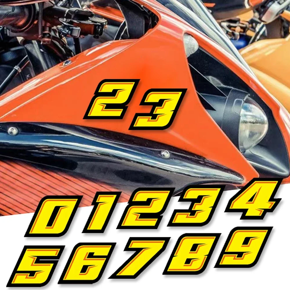 Autocollants numéro jaune pour - Motorcycle Gear Yellow avis et prix