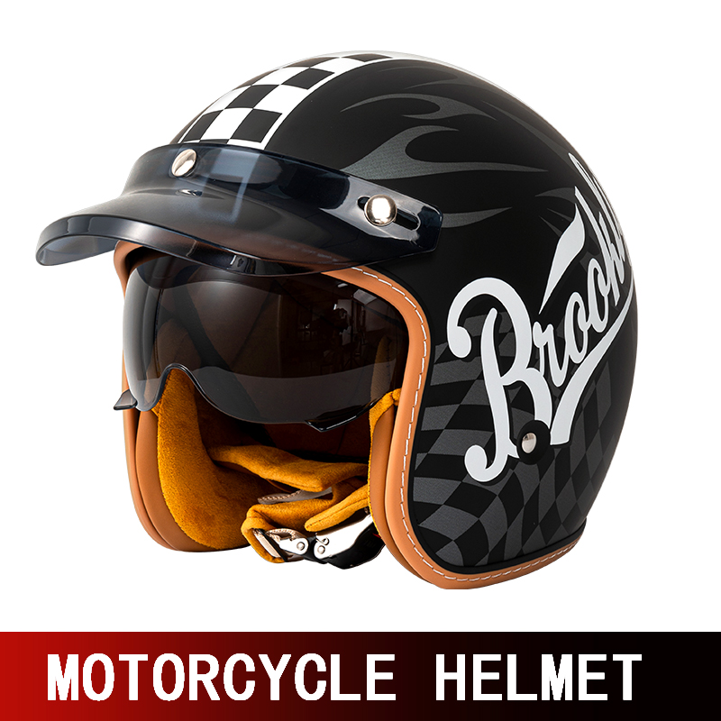 Nouveau casque de moto rétro p - Motorcycle Gear Yellow avis et prix