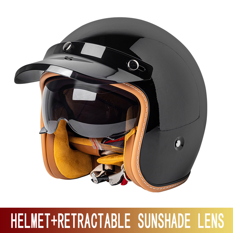 Nouveau casque de moto rétro p - Motorcycle Gear Yellow avis et prix