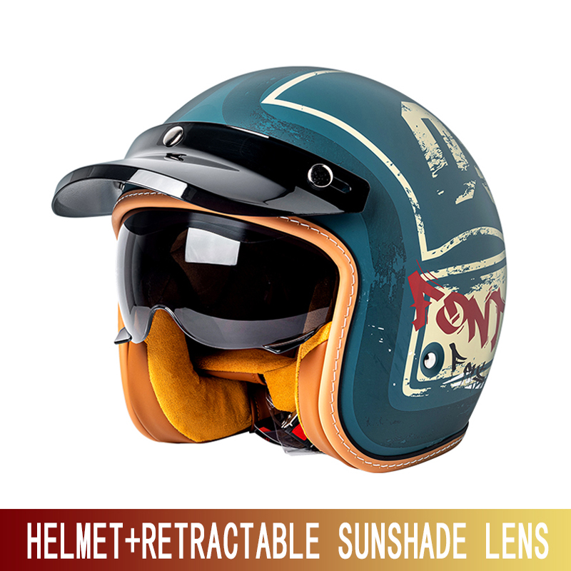 Nouveau casque de moto rétro p - Motorcycle Gear Yellow avis et prix